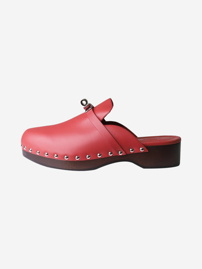 Hermes Red Carlotta mules - size EU 40 (UK 7) Flat Shoes Hermes 