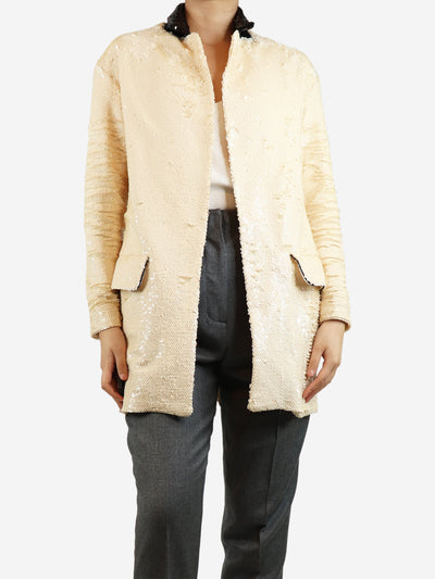 Cream sequin jacket - size S Coats & Jackets Stefania Vaidani