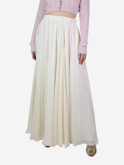Cream silk elasticated maxi skirt - size S Skirts The Row 