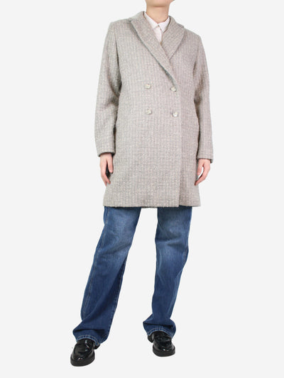 Grey double-breasted wool coat - size UK 12 Coats & Jackets Brora 