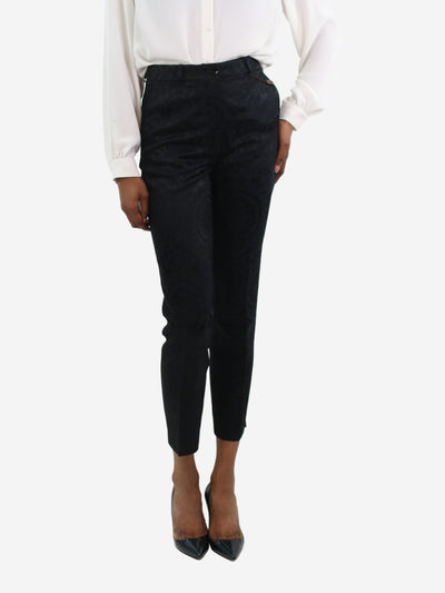 Black floral jacquard trousers - size IT 38 Trousers Etro 