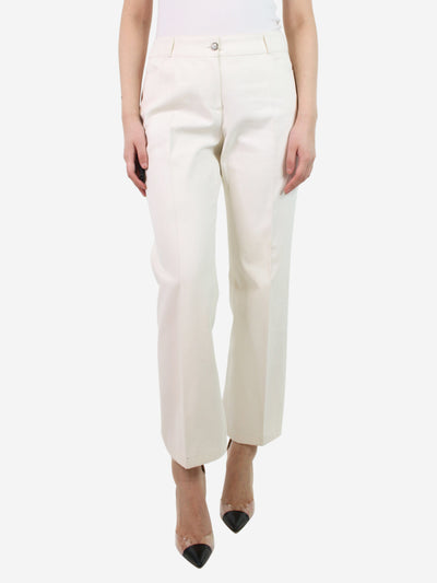 Cream cotton trousers - size UK 14 Trousers Chanel 