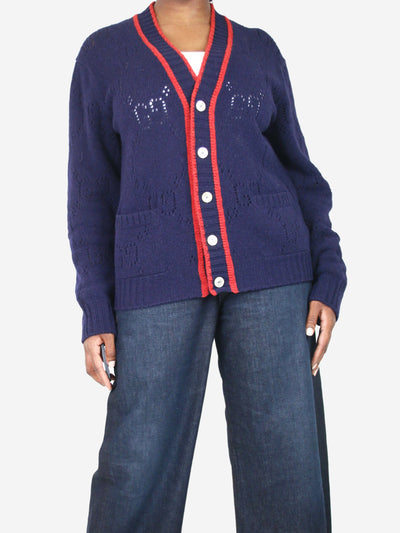 Navy button-up wool cardigan - size XL Knitwear Gucci 