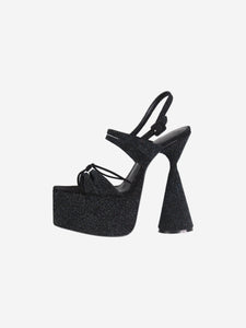 D'ACCORI Black open-toe glitter platform heels - size EU 37