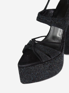 D'ACCORI Black open-toe glitter platform heels - size EU 37