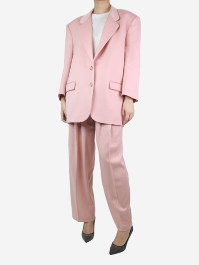 Magda Butrym Pink wool blazer and tailored trousers suit set - size UK 12 Sets Magda Butrym 