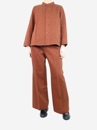 Brown wide-leg trousers and shirt set - size UK 10 Sets Labo Art 