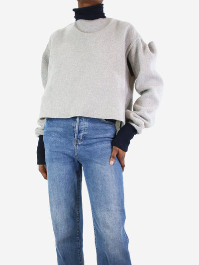 Grey cutout wool jumper - size XS
