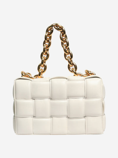White Padded Cassette chain bag Shoulder bags Bottega Veneta