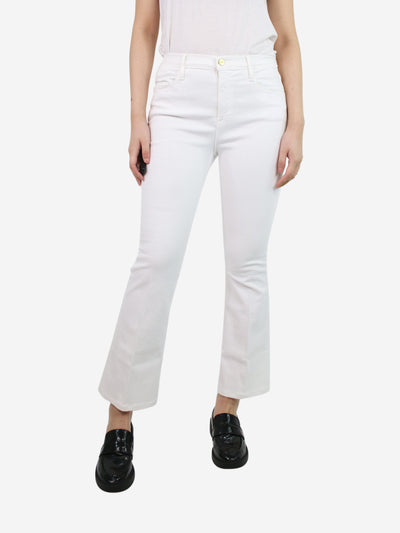 White high-rise flared jeans - size UK 12 Trousers Frame 