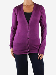 Prada Purple knitted button-up cardigan - size IT 42