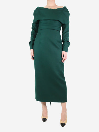 Dark green off-shoulder dress - size UK 8 Dresses Emilia Wickstead 