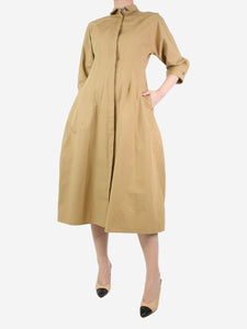 Jil Sander Neutral buttoned midi dress - size UK 8