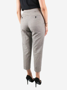 Margaret Howell Black houndstooth tailored trousers - size UK 10