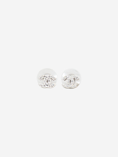 Chanel Silver CC bejewelled earrings - size Earrings Chanel 
