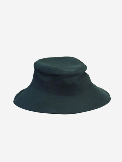 Grey bucket hat with small embroidered logo detail Hats Hermes
