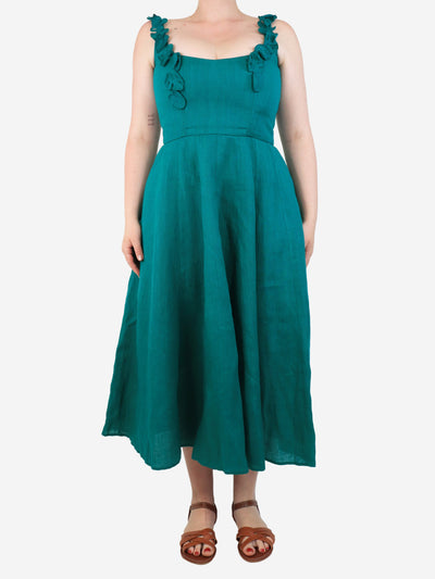 Teal Monstera midi dress - size L Dresses De Castro