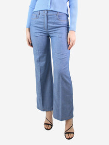 Agnona Blue wool-blend trousers - size UK 8