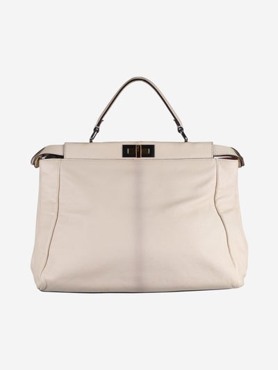 Cream leather Peekaboo top handle bag Top Handle Bags Fendi 