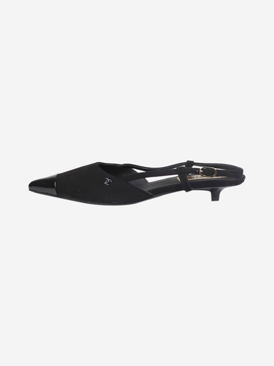 Black slingback kitten heels - size EU 38 Flat Sandals Chanel 