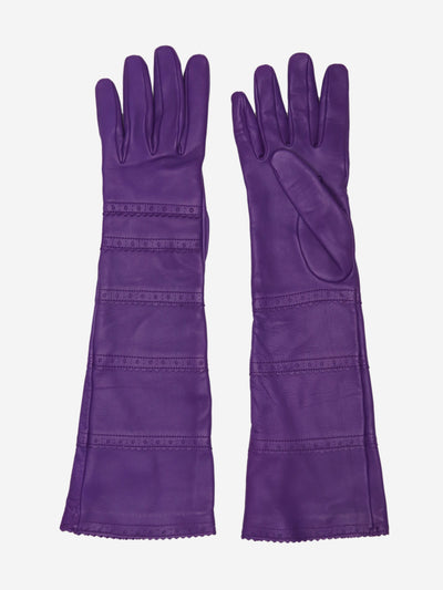 Hermes Purple leather gloves - size Gloves Hermes 