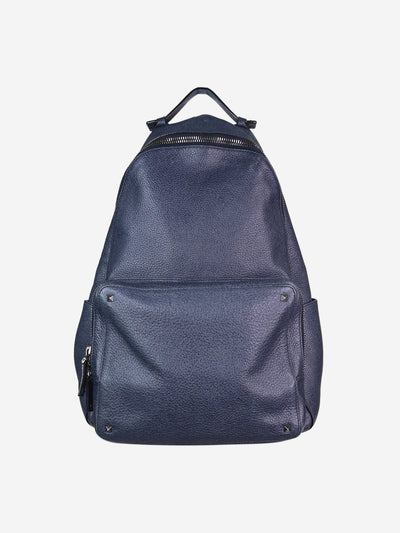 Dark blue Rockstud leather backpack Backpacks Valentino 
