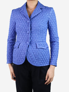Ermanno Scervino Purple textured quilted jacket - size UK 8