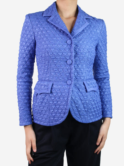 Purple textured quilted jacket - size UK 8 Coats & Jackets Ermanno Scervino 