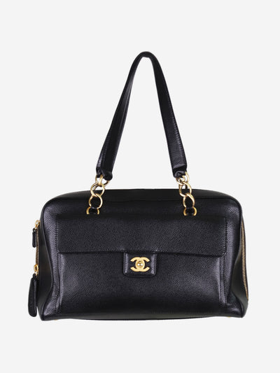 Black 2003-2004 CC turn-lock top-handle bag Top Handle Bags Chanel 