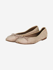 Chanel Chanel Beige quilted bow decor ballet flats - size EU 37.5