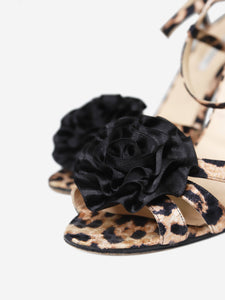 Manolo Blahnik Beige animal print strappy sandal heels - size EU 39.5