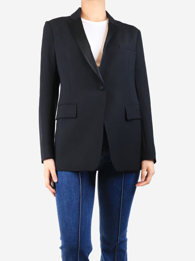 Black satin-lapel jacket - size UK 12 Coats & Jackets Adam Lippes