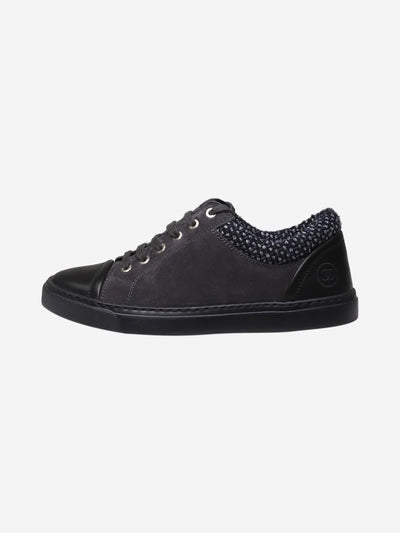 Black suede and leather trainers - size EU 38.5 Trainers Chanel 
