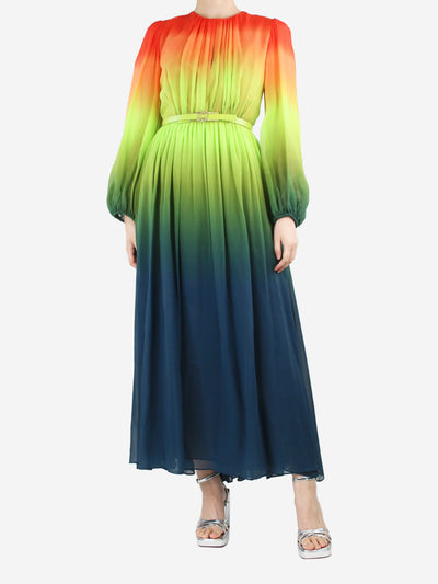 Multi multicoloured silk maxi dress - size UK 10 Dresses Elie Saab 