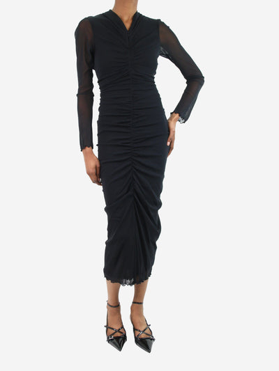 Black zipped mesh ruched maxi dress - size S Dresses Diane Von Furstenberg 
