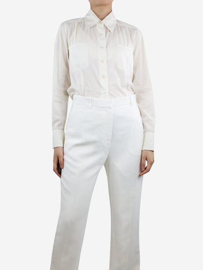 White button-up cotton shirt - size UK 8