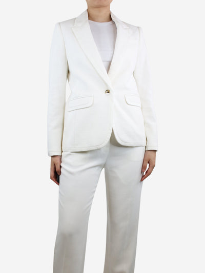 White textured summer tux jacket - size UK 8 Coats & Jackets ME+EM 