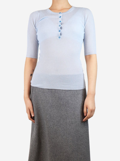 Gabriela Hearst Light blue ribbed knit top - size S Knitwear Gabriela Hearst