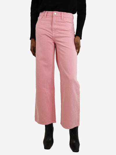 Pink le jane wide-leg crop jeans - size UK 6 Trousers Frame