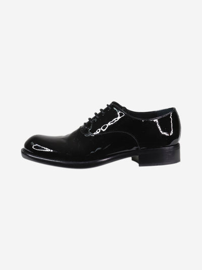Black patent leather Derby shoes - size EU 39 Flat Shoes Prada 