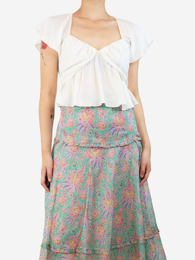 Cream silk low-cut top - size S Tops Frame