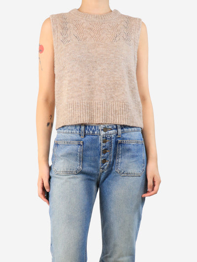 Oatmeal alpaca-blend jumper vest - size UK 10 Knitwear Brora