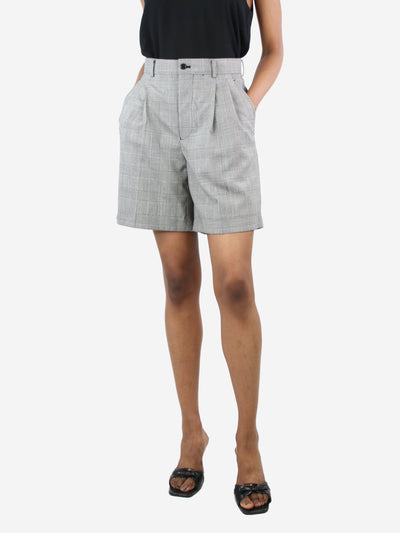 Grey gingham check wool shorts - size XS Shorts Noir Kei Ninomiya 