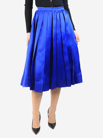 Blue pleated midi skirt - size UK 8 Skirts Rochas