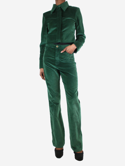 Dark green velour top and trouser set - size XS Sets Wrong Generation 