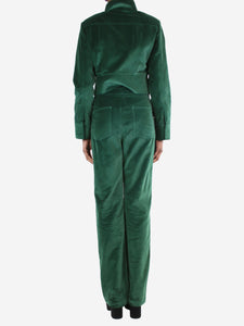 Wrong Generation Dark green velour top and trouser set - size XS