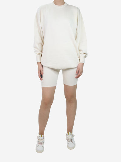 Cream long silk jumper and shorts set - size XS Sets Olivia Von Halle 