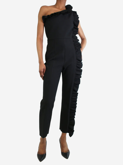 Black one-shoulder ruffled jumpsuit - size UK 8 Jumpsuits MSGM 