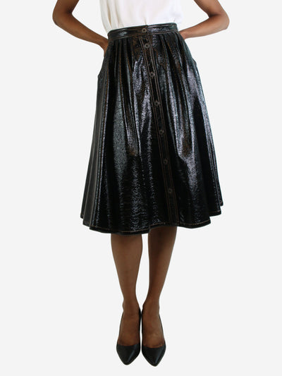Black vinyl coated skirt - size UK 8 Skirts Miu Miu 