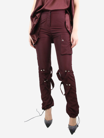 Burgundy cargo trousers - size UK 10 Trousers Supriya Lele 